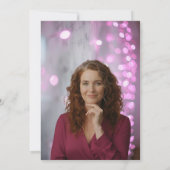 Minimal 50 and Fabulous Pink Photo Birthday 招待状 (裏面)