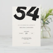 Minimal 54th Birthday Invitation - Bold Typo 招待状 (スタンド正面)