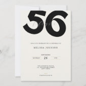 Minimal 56th Birthday Invitation - Bold Typo 招待状 (正面)
