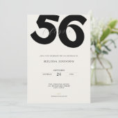 Minimal 56th Birthday Invitation - Bold Typo 招待状 (スタンド正面)