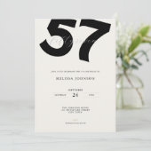 Minimal 57th Birthday Invitation - Bold Typo 招待状 (スタンド正面)