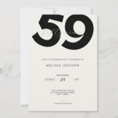 Minimal 59th Birthday Invitation - Bold Typo 招待状 (正面)