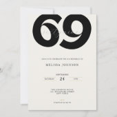 Minimal 69th Birthday Invitation - Bold Typo 招待状 (正面)