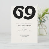 Minimal 69th Birthday Invitation - Bold Typo 招待状 (スタンド正面)