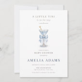 Minimal A Tini One Is On The Way Boy Baby Shower 招待状 (正面)