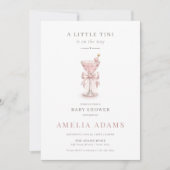 Minimal A Tini One Is On The Way Girl Baby Shower 招待状 (正面)