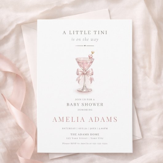 Minimal A Tini One Is On The Way Girl Baby Shower 招待状