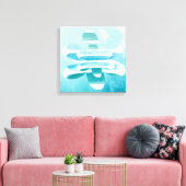 Minimal Abstract Blue Canvas – Calm Zen Wall Decor キャンバスプリント (インサイチュ (リビング))