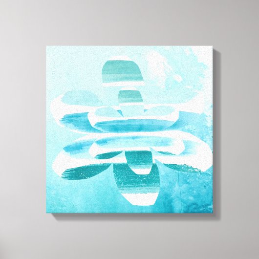 Minimal Abstract Blue Canvas – Calm Zen Wall Decor キャンバスプリント (正面)