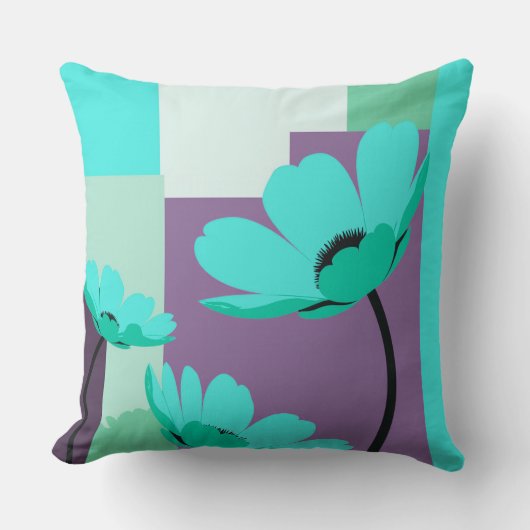 Minimal Abstract Floral Color Therapy Pillow クッション (正面)