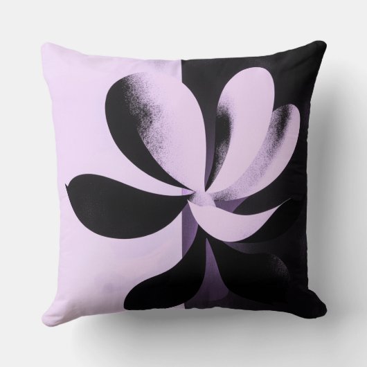 Minimal Abstract Floral Throw Pillow クッション (裏面)