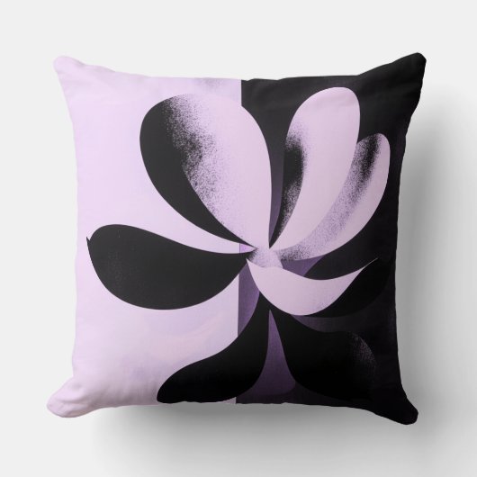 Minimal Abstract Floral Throw Pillow クッション (正面)