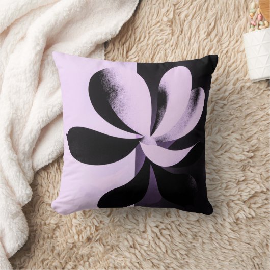 Minimal Abstract Floral Throw Pillow クッション (ブランケット)