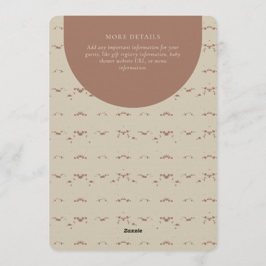 Minimal Abstract Geometric Gender Neutral Beige 招待状 (裏面)