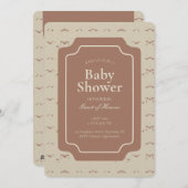 Minimal Abstract Geometric Gender Neutral Beige 招待状 (正面/裏面)