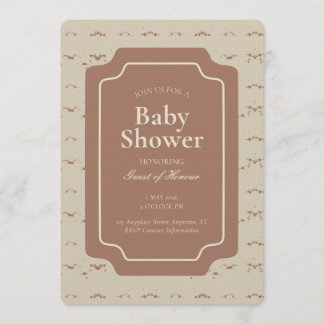 Minimal Abstract Geometric Gender Neutral Beige 招待状