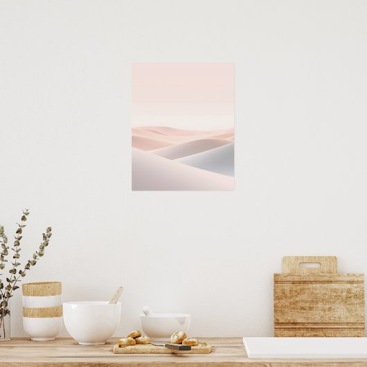 Minimal Abstract Hills Landscape Art Print ポスター (キッチン)