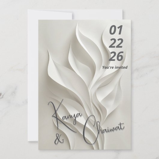 Minimal Abstract Wedding Invitation  招待状 (正面)