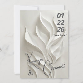 Minimal Abstract Wedding Invitation 招待状