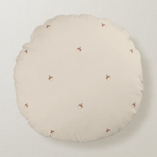Minimal Acorn Pattern Pillow - Round ラウンドクッション (正面)