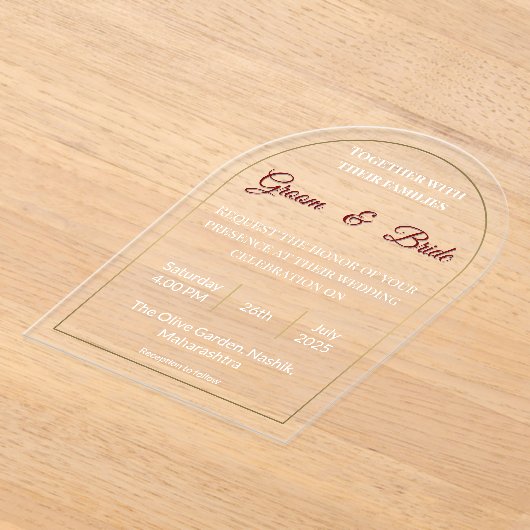 Minimal Acrylic Wedding Invitation. アクリル招待状 (レイダウン)