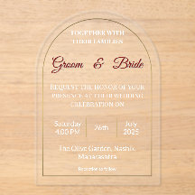 Minimal Acrylic Wedding Invitation.