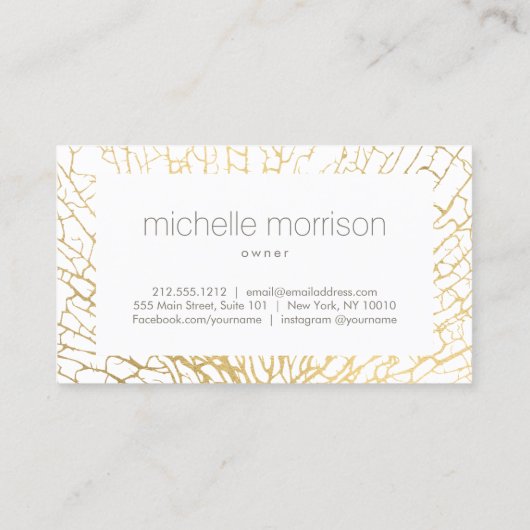 Minimal Aesthetic Med Spa Gold Coral Design 名刺 (裏面)
