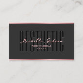 Minimal Aesthetic Pink Black Professional Beauty 名刺 (正面)