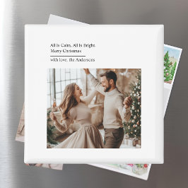 Minimal All Is Calm All Is Bright Christmas Photo マグネット