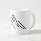 Minimal Alpine Mountain Line Art Mug ジャンボコーヒーマグカップ (正面右)