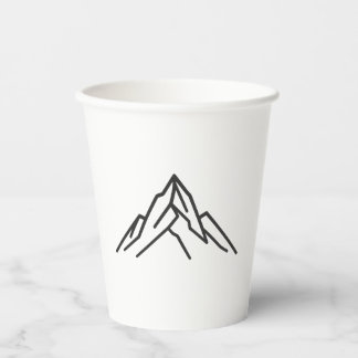Minimal Alpine Mountain Line Art Paper Cup 紙コップ