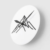Minimal Alpine Mountain Line Art Wall Clock ラウンド壁時計 (傾斜)