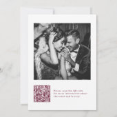 Minimal and Chic | 婚約パーティーQRコード写真 招待状 (裏面)