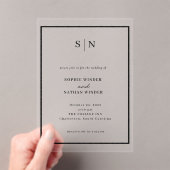 Minimal and Chic | Black and White Wedding アクリル招待状 (インサイチュ (ポータブル))