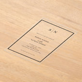 Minimal and Chic | Black and White Wedding アクリル招待状 (レイダウン)
