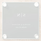 Minimal and Chic | Black and White Wedding ガラスコースター (裏面)