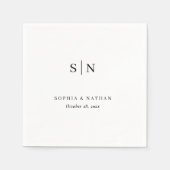 Minimal and Chic | Black and White Wedding スタンダードカクテルナプキン (正面)