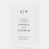 Minimal and Chic | Black and White Wedding Welcome アクリルサイン (傾斜)