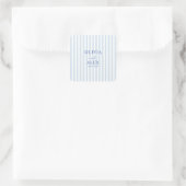 Minimal and Chic Blue French Personalized Wedding  スクエアシール (バッグ)