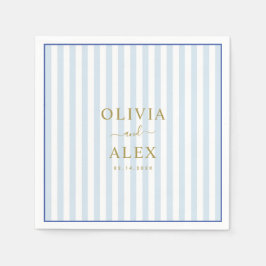 Minimal and Chic Blue French Personalized Wedding  スタンダードカクテルナプキン