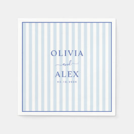 Minimal and Chic Blue French Personalized Wedding  スタンダードカクテルナプキン