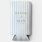 Minimal and Chic Blue French Personalized Wedding  スリム缶クーラー (正面)