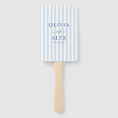 Minimal and Chic Blue French Personalized Wedding  ハンドファン (裏面)