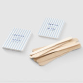 Minimal and Chic Blue French Personalized Wedding  ハンドファン (組立なし)