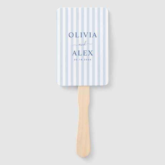Minimal and Chic Blue French Personalized Wedding  ハンドファン (正面)