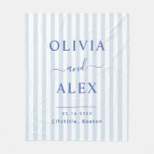 Minimal and Chic Blue French Personalized Wedding フリースブランケット (正面)