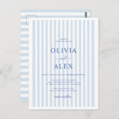 Minimal and Chic Blue French Personalized Wedding ポストカード (正面/裏面)