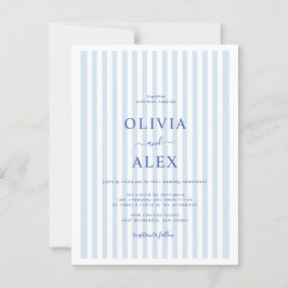 Minimal and Chic Blue French Personalized Wedding  ポストカード