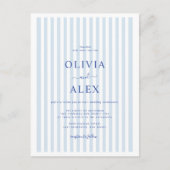 Minimal and Chic Blue French Personalized Wedding ポストカード (正面)