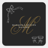 Minimal and Chic  | Bow Wedding  スクエアシール (正面)